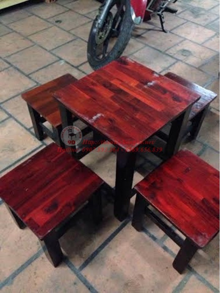 Bộ bàn ghế cf mộc (bàn nhỏ)